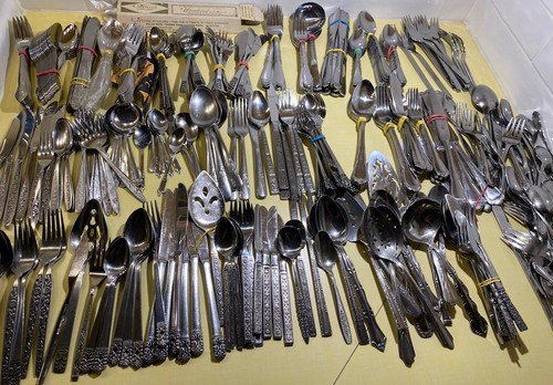 Vtg flatware mixed lot 30lbs - flatware,