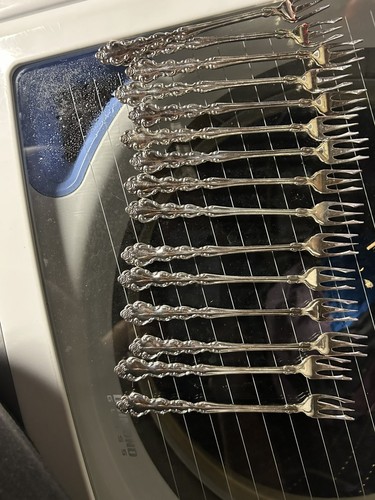 Set silver metal forks - silver,