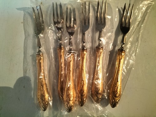 Dessert forks ornate gold - dessert,