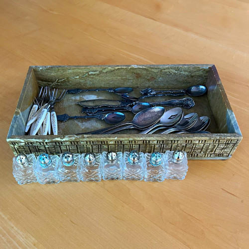 Vintage silver metal - silver,