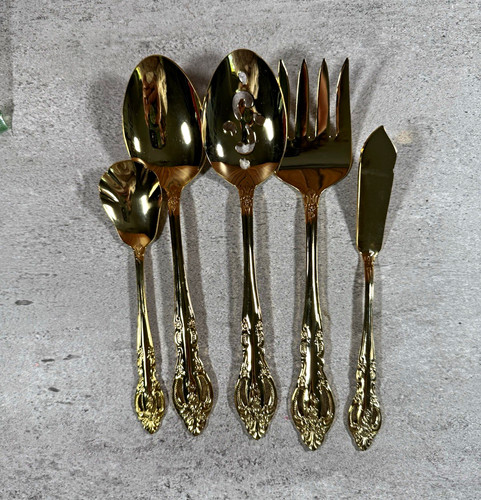 Gold plated serving set - gold,